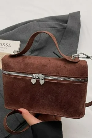 Autumn Winter Premium Suede Crossbody Bag Retro Stylish Shoulder Bag Comfortable and Versatile Texture Storage Bag for Women